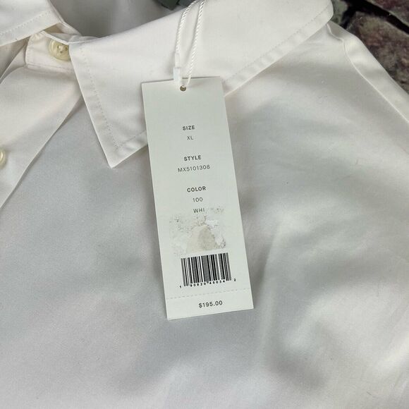 Vince Mens Reverse Placket Sport Button Up Shirt White Long Sleeve XL New - Picture 11 of 11
